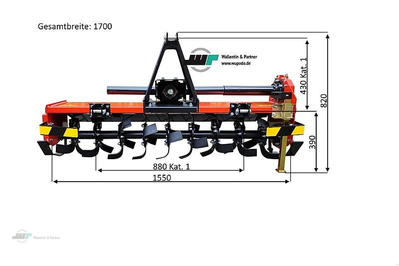 Bodenfräse des Typs Wallentin & Partner Erdfräse Ackerfräse Bodenfräse 1,50 m | Anbaugerät Kleintraktor, Neumaschine in Wesenberg (Bild 3)